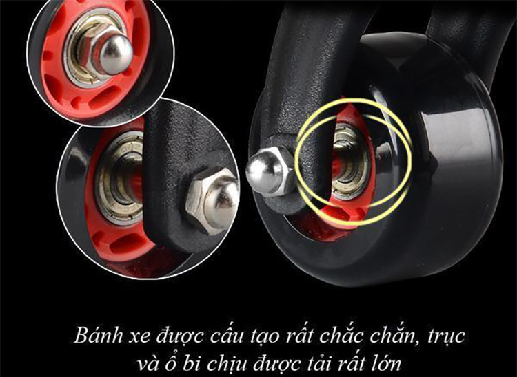 Con Lăn Tập Cơ Bụng 4 Bánh TT - Mart + Tặng Kèm Thảm + Chặn