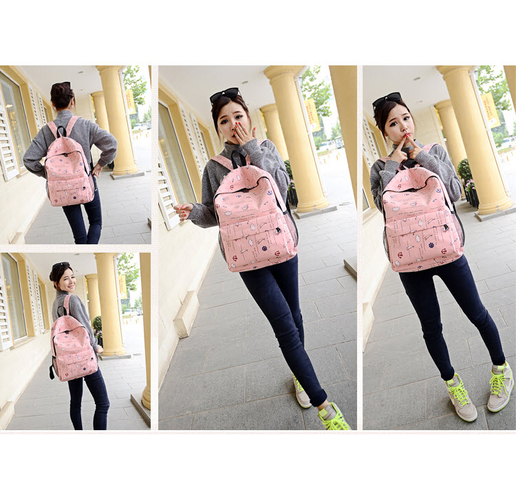 Balo Vải Nữ Đi Học Thời Trang THB76-Hồng (30 x 42cm)