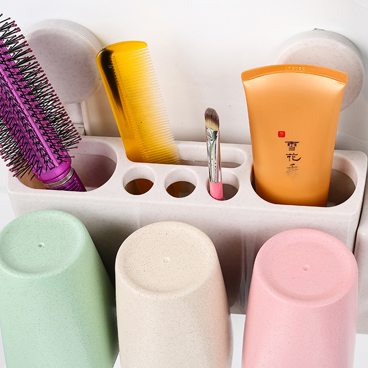 Kệ treo bàn chải và lấy kem tự động 4 cốc cao cấp