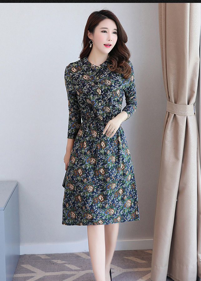 Đầm hoa nữ nhún eo da28