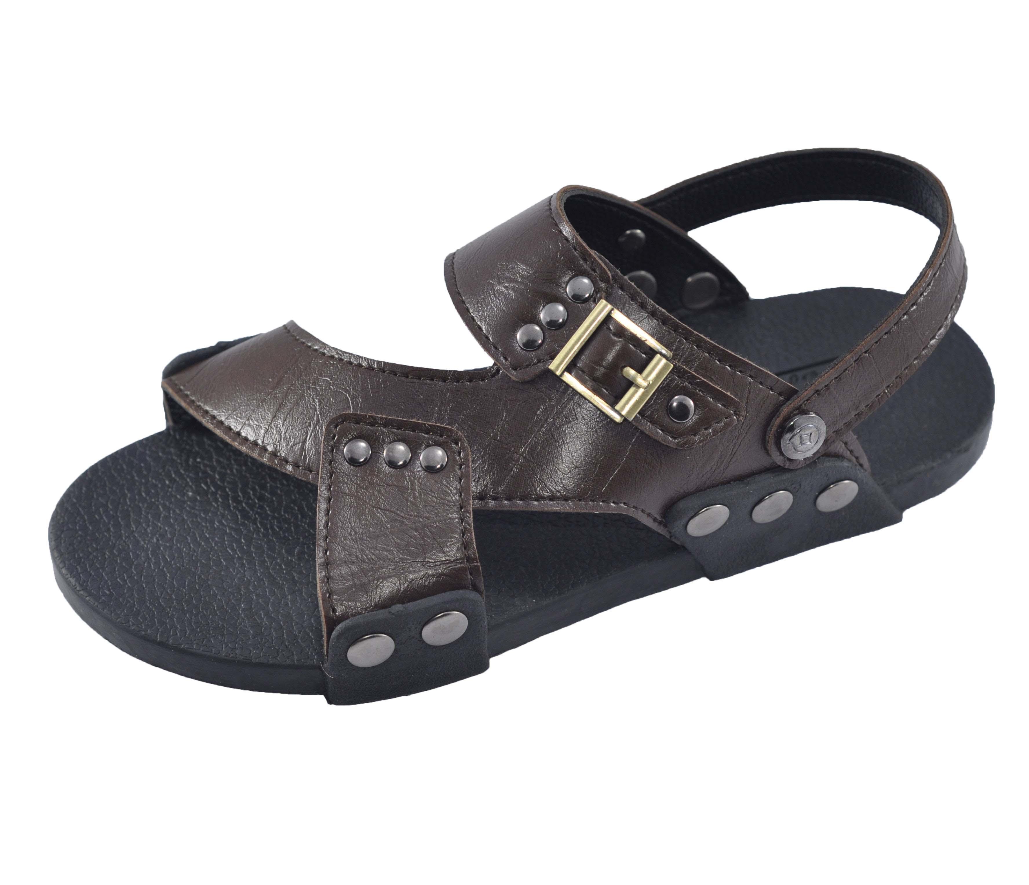 Giày sandal da PU cao cấp quai chéo - TPU-43A( Nâu )
