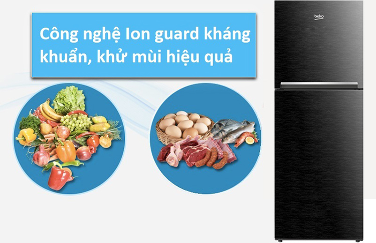 Tủ Lạnh Inverter Beko RDNT250I50VWB (221L) (Đen)