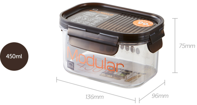 Hộp Bảo Quản Thực Phẩm Hình Chữ Nhật Lock&Lock Bisfree Modular LBF401 (450ml) - Nâu