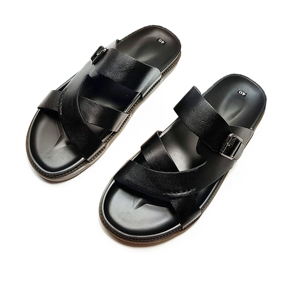 Dép Da Nam Dép Dr. Nam Da Bò Tấm Ensado DE40TP (Đen - Nâu)