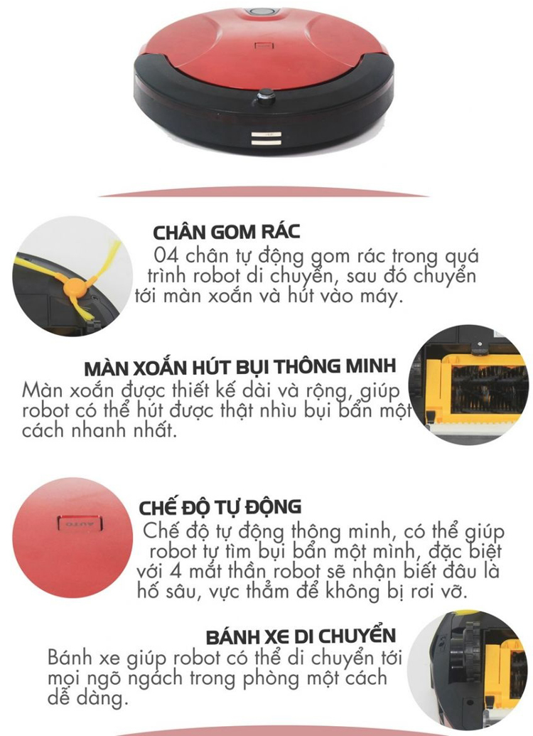 Robot Hút Bụi Lau Nhà Thông Minh Kachi KC-HB01