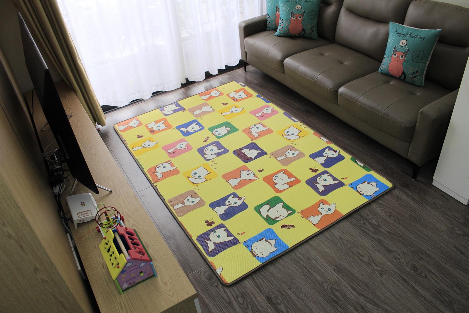 Thảm Chơi Cho Bé Hàn Quốc  Mẫu Mèo Lamilon LAMI12 (1.3 x 2 m)