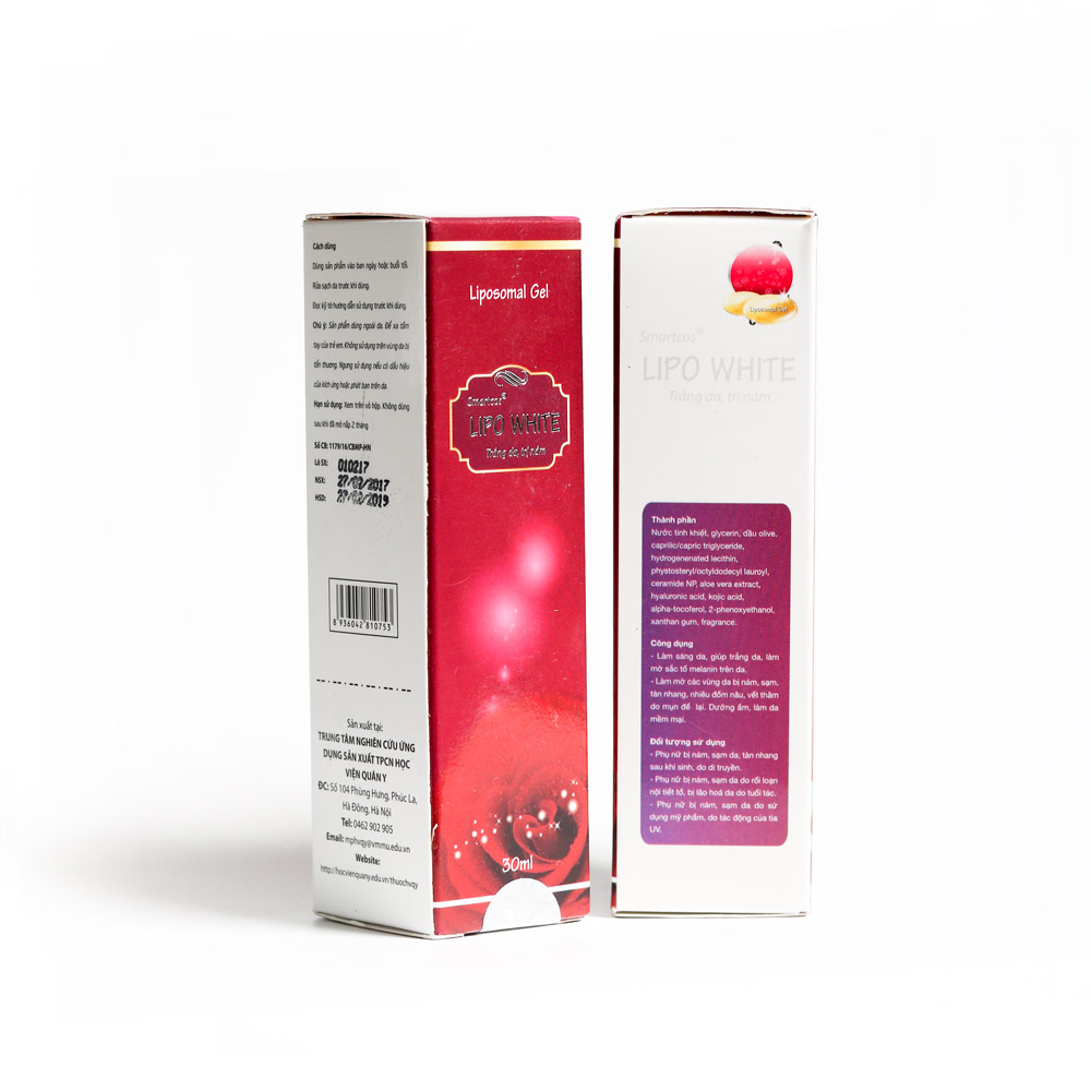 Kem trị nám Lipo White Học Viện Quân Y 30ml [Tặng 1 bột Cám Gạo Herbario đắp mặt 100g]