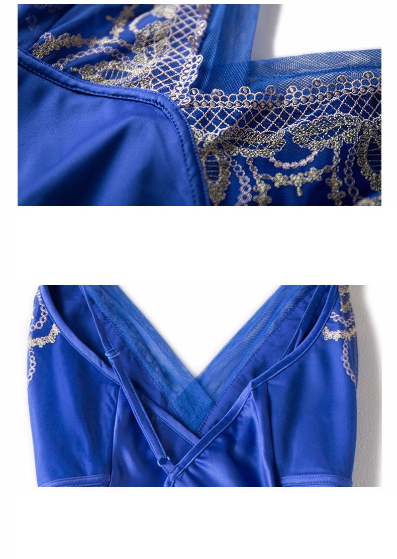 Đầm (Váy) ngủ nữ 2 dây lụa bóng ren ngực cao cấp quyến rũ JS-SX111