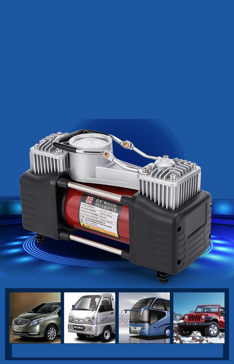 Bơm lốp ô tô 2 xi lanh đỏ