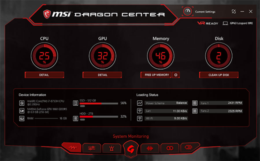 Laptop Gaming MSI GS65 Stealth Thin 8RE-208VN Core i7-8750H/Win10 (15.6 inch) - Black - Hàng Chính Hãng