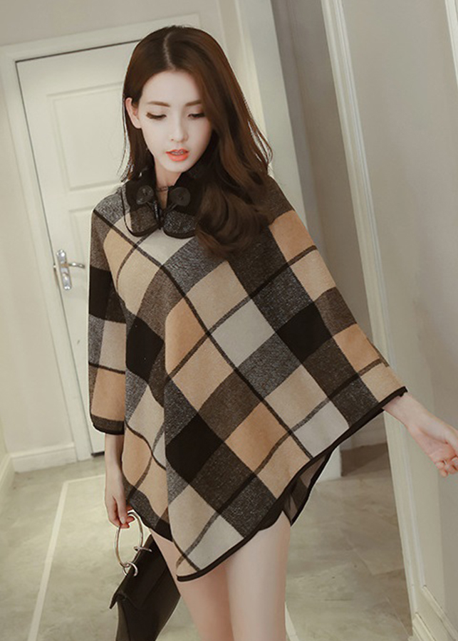 Áo khoác dạ nữ kẻ caro ak08