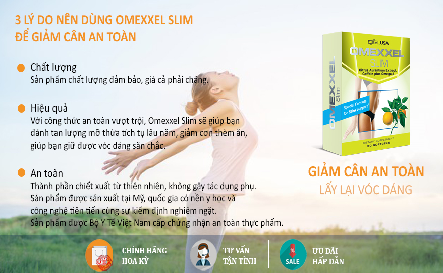 Thực Phẩm Chức Năng Giảm Cân An Toàn - Kiểm Soát Cân Nặng Và Giảm Thèm Ăn Omexxel Slim (Hộp 30 Viên)