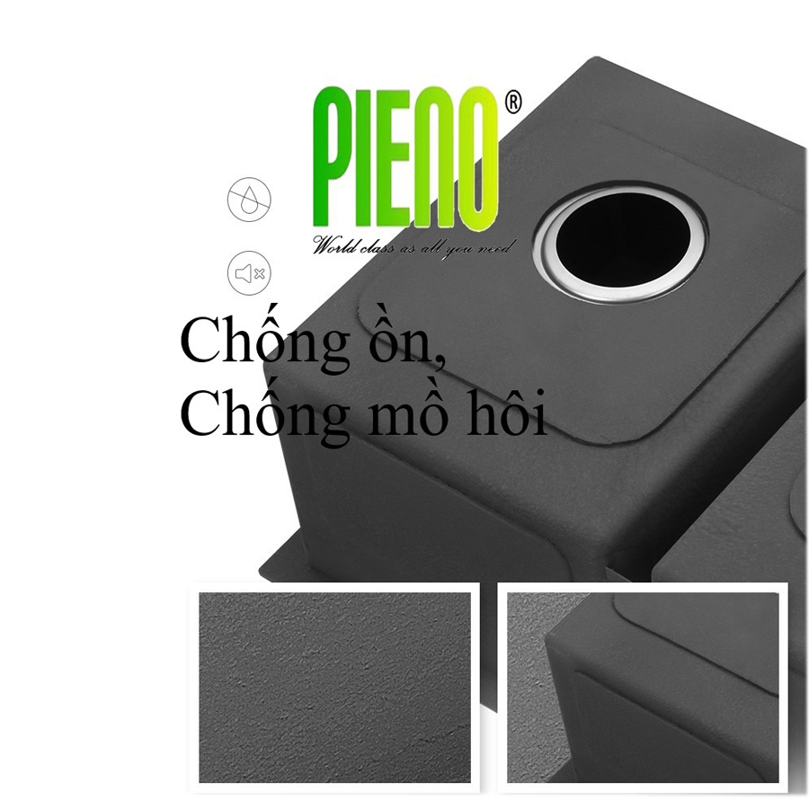 Chậu rửa bát hai hố cân PIENO P8245Csimple inox sus 304
