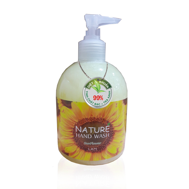 Combo 2 chai nước rửa tay thiên nhiên Lamcosmé (500ml) Hương Hoa Hướng Dương, diệt khuẩn hơn 99%. Tặng Gel rửa tay khô 3K