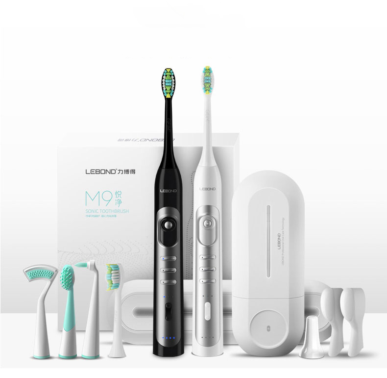 Bàn Chải Đánh Răng Sạc Điện Cảm Ứng Dành Cho Người Lớn Lebond M9 – Sóng Âm, Rung Tự Động - Trắng Tinh
