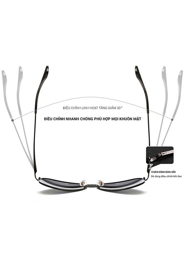Kính Mát Phân Cực Gọng Gập Unisex Minh Tâm MT345