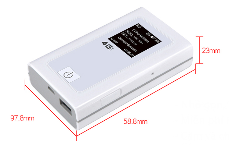 Bộ Phát Wifi Từ Sim 3G Hoặc 4G King Crwon MF965 - Hàng Nhập Khẩu - Trắng
