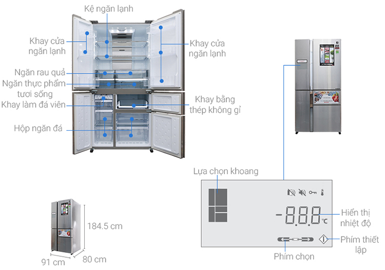 Tủ Lạnh Inverter Sharp SJ-F5X76VM-SL (665L) - Bạc
