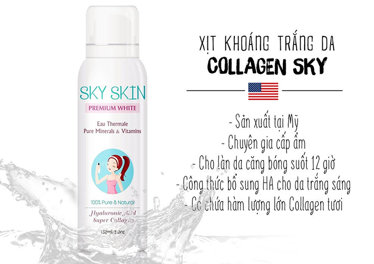 Xịt Khoáng Trắng Da Collagen Sky Skin (150ml)