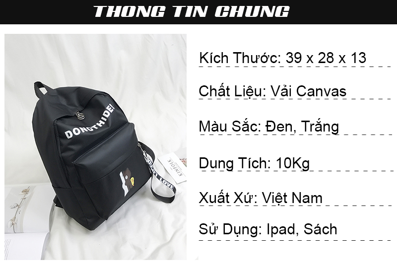 Balo Teen Hình Gấu KATUS - U042