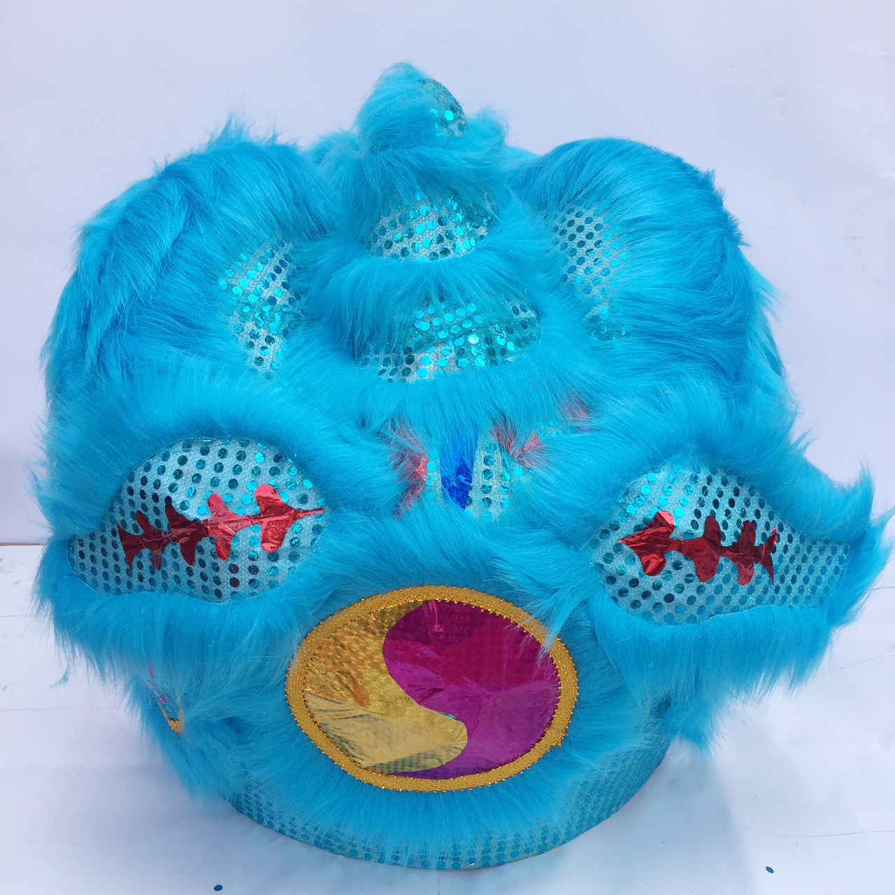 Đầu lân trung thu có đèn cỡ đại 57cm x 54cm x 53cm - Màu xanh lam