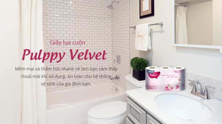 Giấy Vệ Sinh Pulppy Velvet 2C Hương Hoa