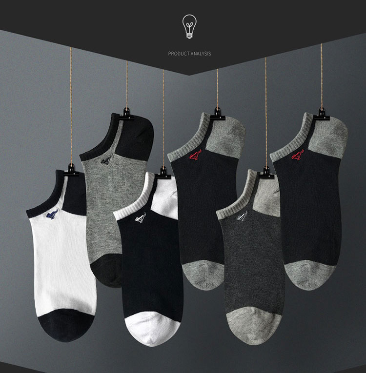 Seven wolves SEPTWOLVES boat socks men sports wind men socks breathable sweat sweat casual socks mixed color 6 double boxed Z90725