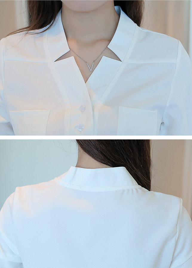Sơ mi nữ cổ v cách điệu sm168