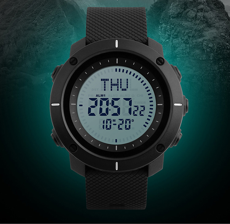 Moment Beauty SKMEII: Đồng hồ thể thao điện tử ngoài trời, đa chức năng, đen 1216