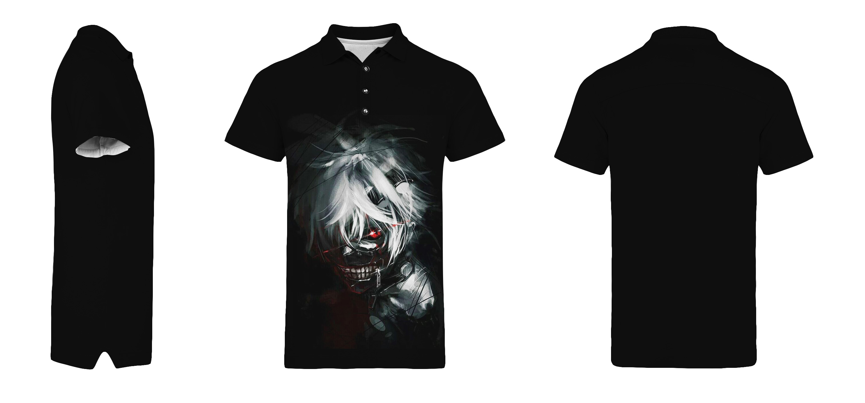 Áo Thun Polo 3D Tokyo Ghoul Kaneki Ken