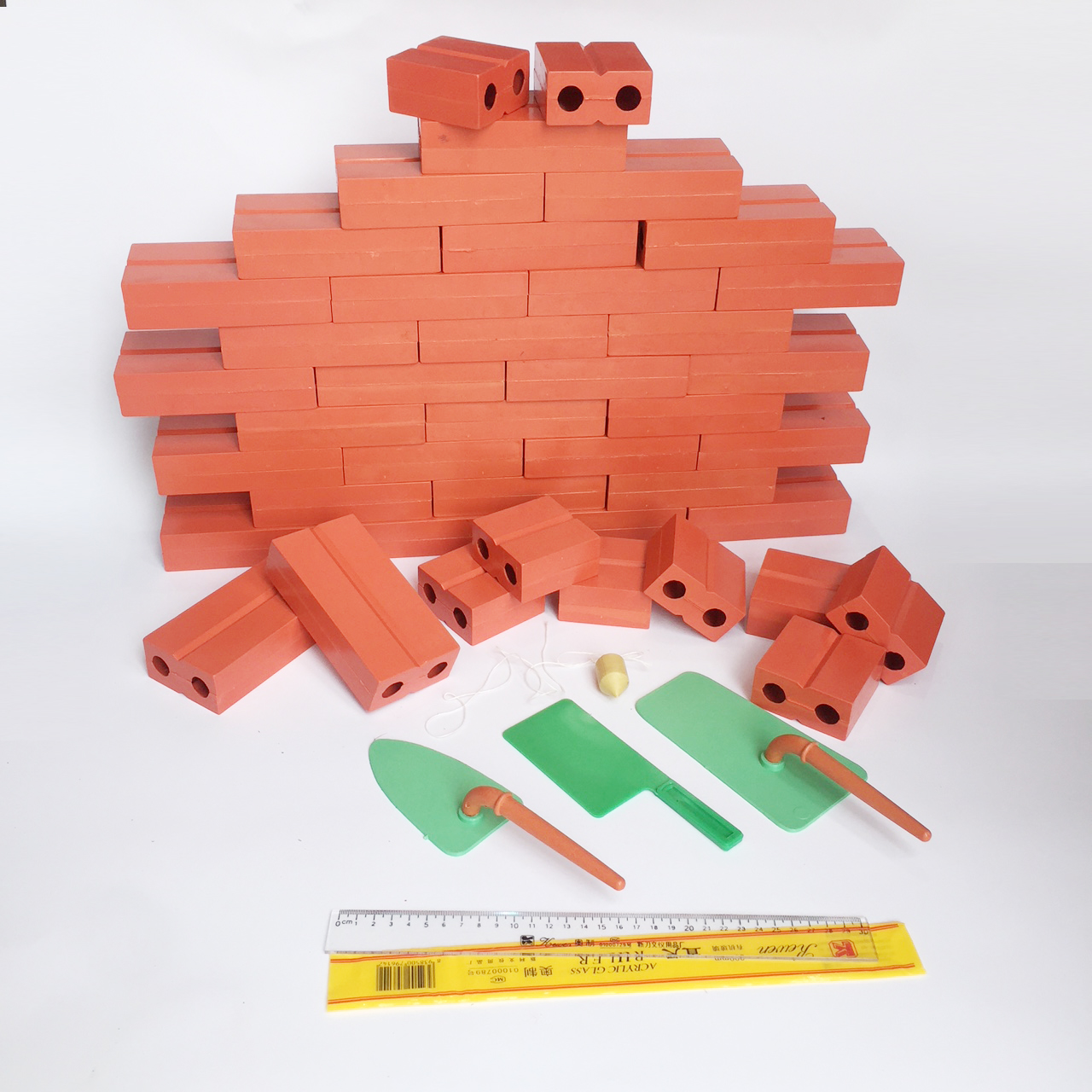 Bộ gạch xây dựng và dụng cụ xây trát cho bé 