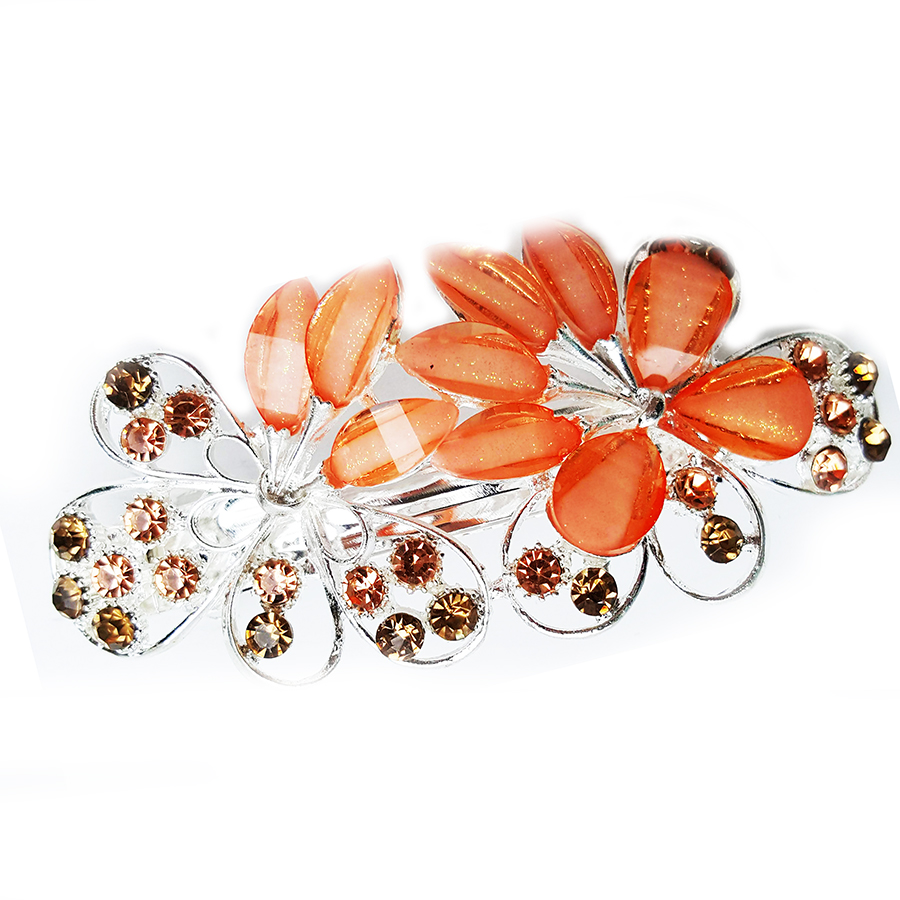 Kẹp Tóc Pha Lê Cao Cấp Hoa Lá Siêu Sang Chảnh