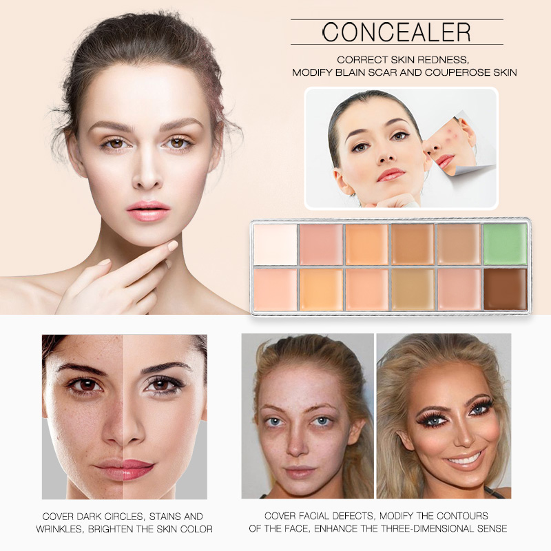 Kem Che Khuyết Điểm : O.TWO.O Rose Gold 12 Camouflage Cream Palette