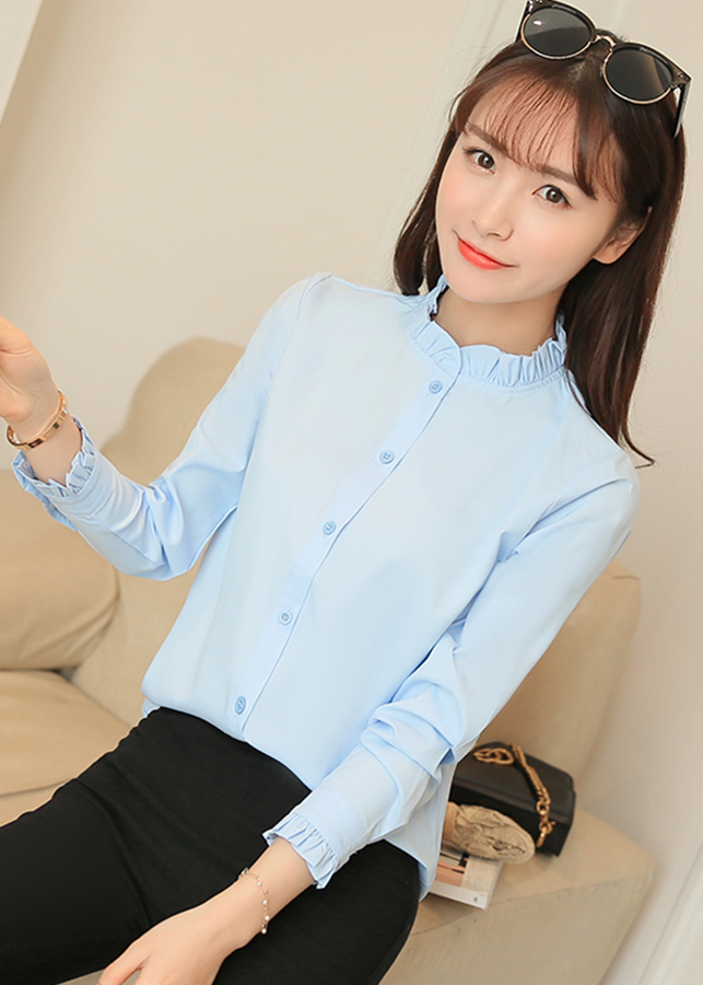 Sơ mi nữ công sở cổ trụ sm118