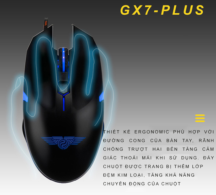 Chuột Chơi Game Có Dây Newmen GX7-Plus 800 - 4000DPI LED RGB - Hàng Chính Hãng
