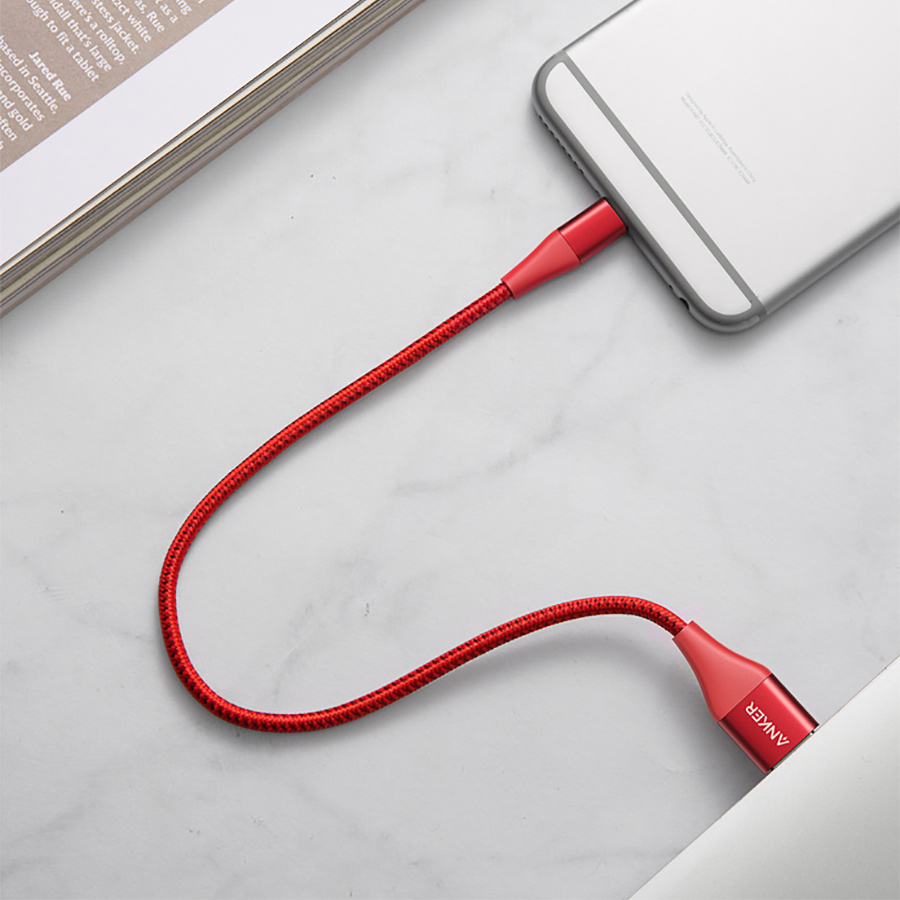 Dây Cáp Sạc Lightning Cho iPhone Anker PowerLine+ II A8451 0.3m - Hàng Chính Hãng