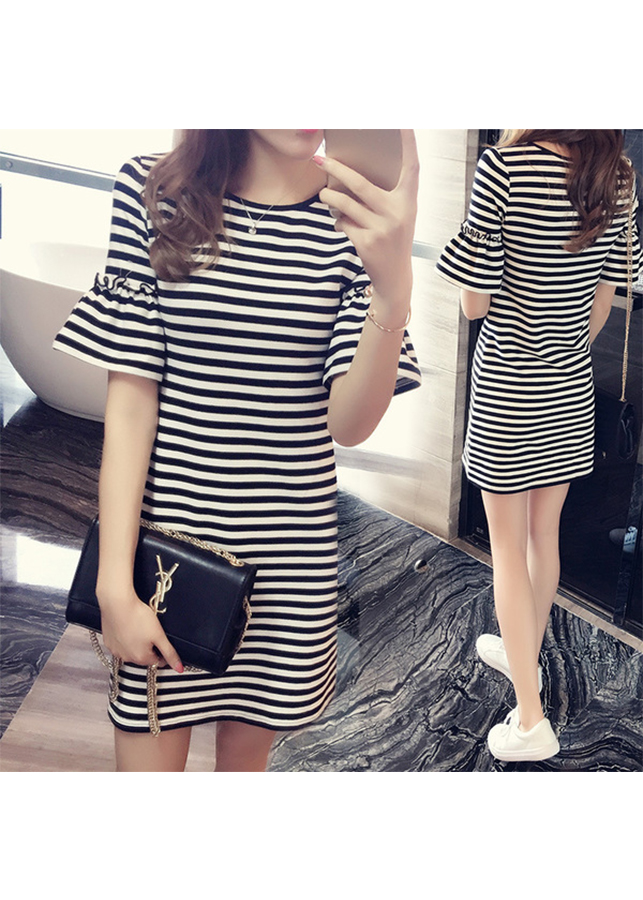 Đầm thun sọc ngang da16