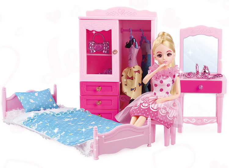 Búp bê bé gái Les Jill Barbie doll và bộ phòng ngủ