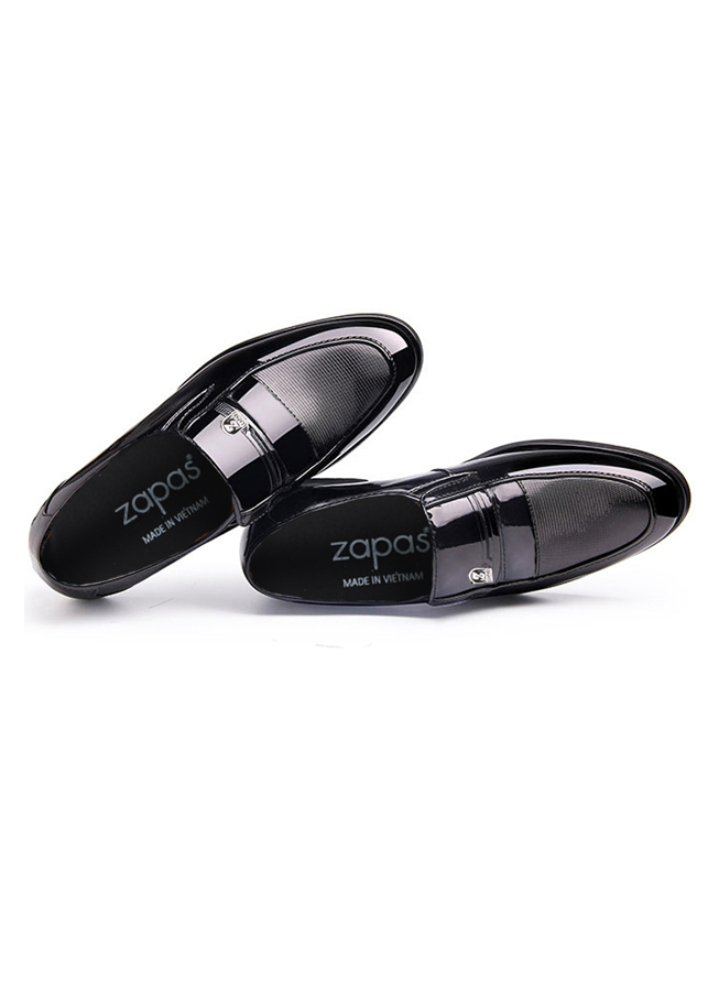 Giày Tây Da Nam Kiểu Xỏ Zapas GT004 (Đen)