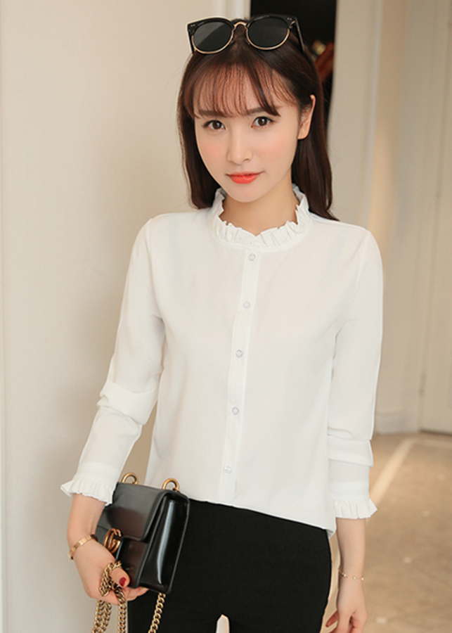Sơ mi nữ công sở cổ trụ sm118