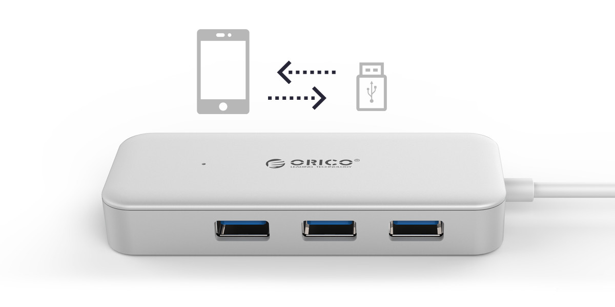 Bộ Chia 4 Cổng USB 3.0 Orico TC4U-U3-SV - Hàng Chính Hãng