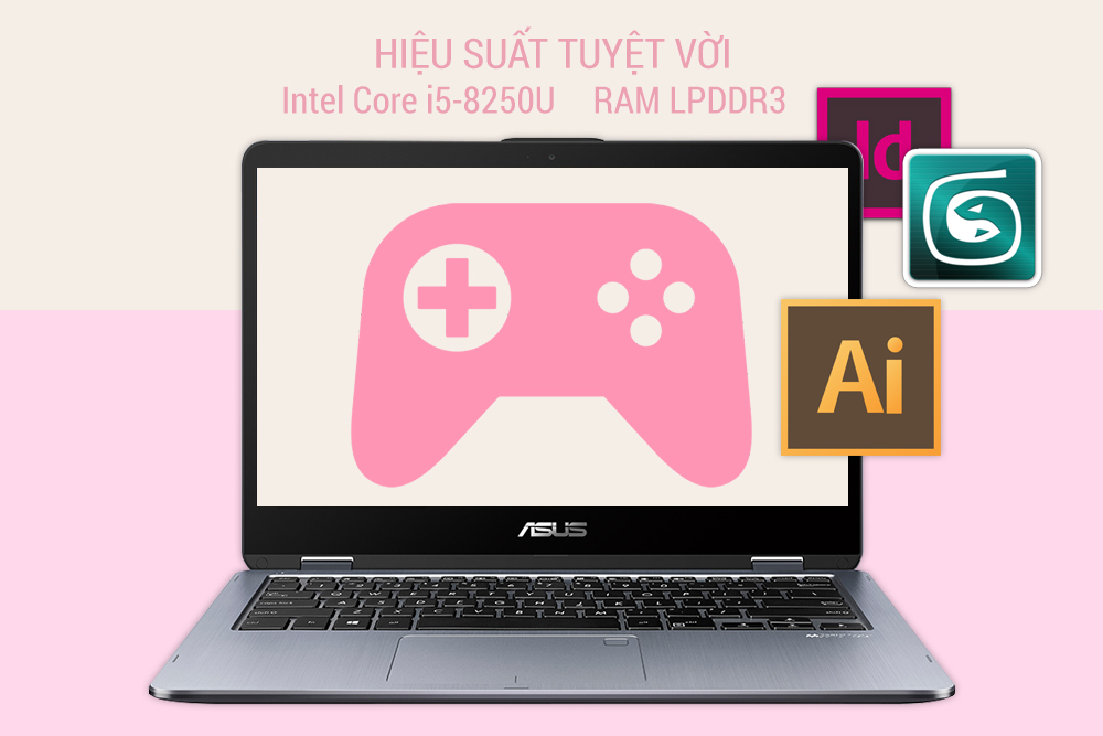 Laptop Asus VivoBook Flip 14 TP410UA-EC429T Core i5-8250U / Win 10 14 inch