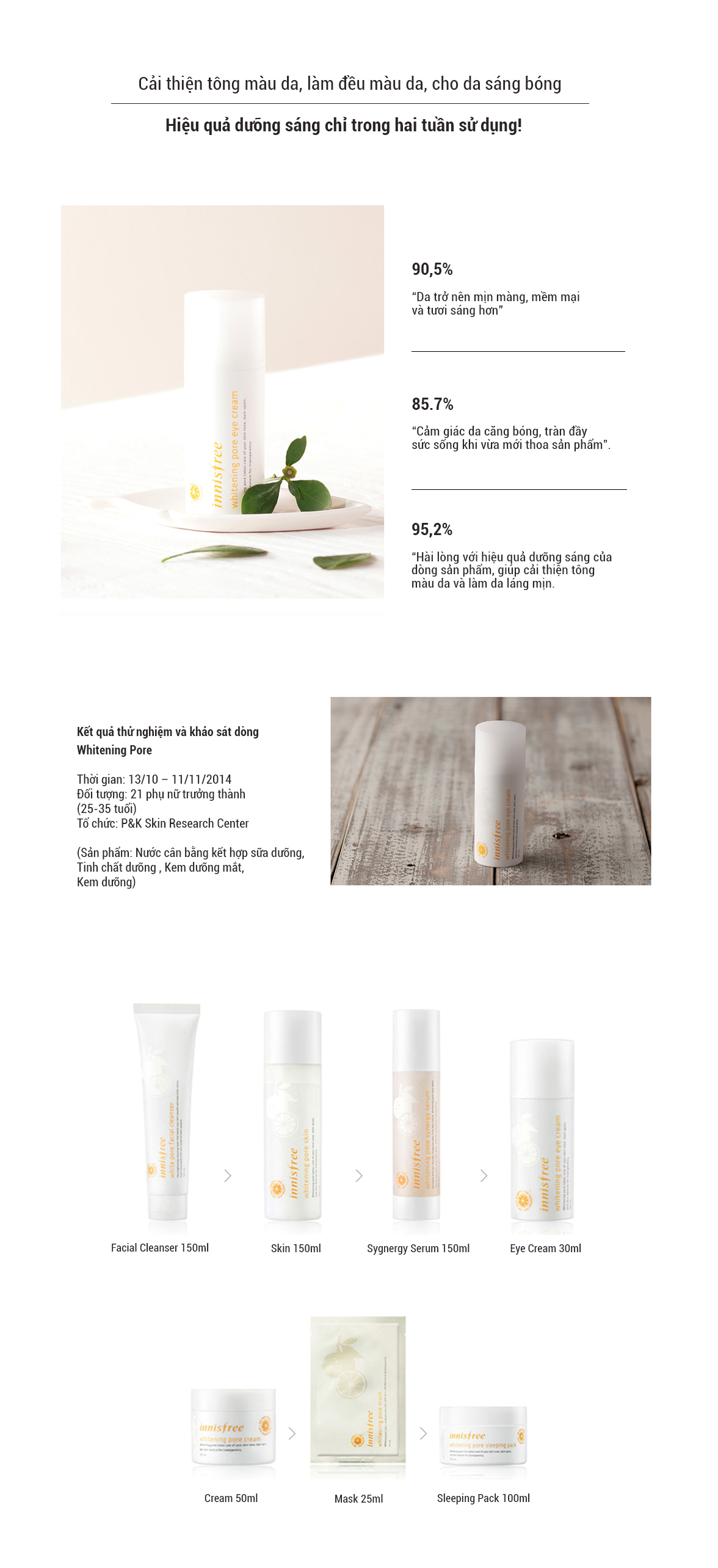 Kem Dưỡng Làm Sáng Da Vùng Mắt Từ Vỏ Quýt Tươi Jeju Innisfree Whitening Pore Eye Cream (30ml)