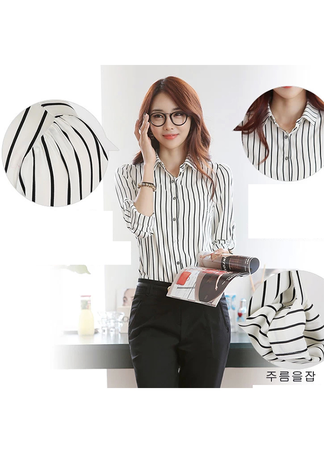 Sơ mi nữ sọc kẻ sm04
