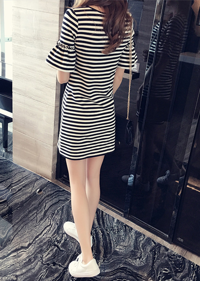 Đầm thun sọc ngang da16