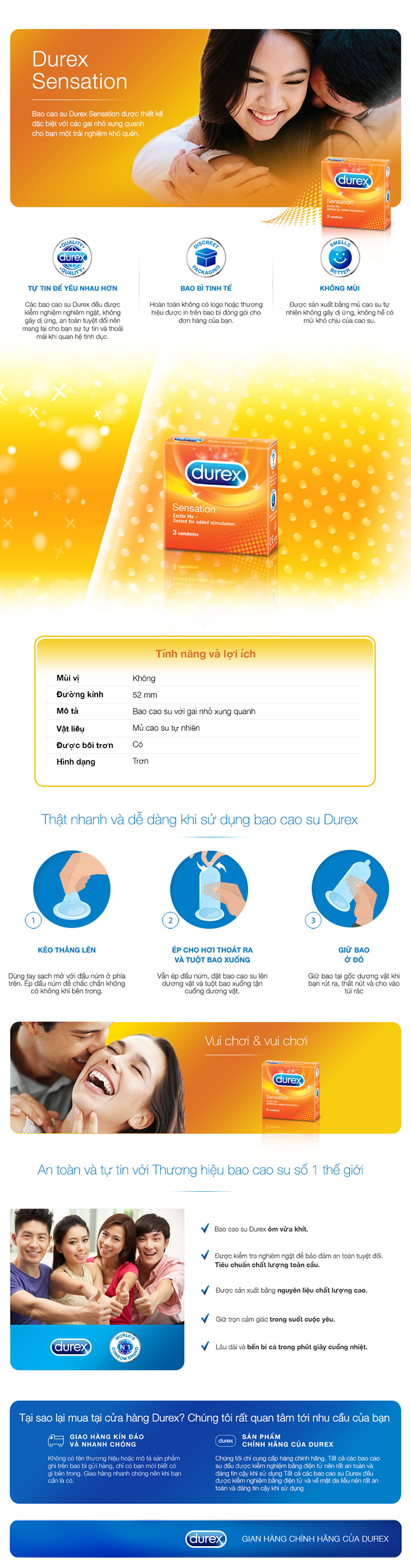 Bao Cao Su Durex Sensation 3S – 39186