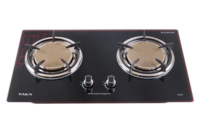 Bếp Gas Âm Hồng Ngoại TAKA BG02C, Đầu Đốt Lớn 155mm, 2 Vòng Nhiệt