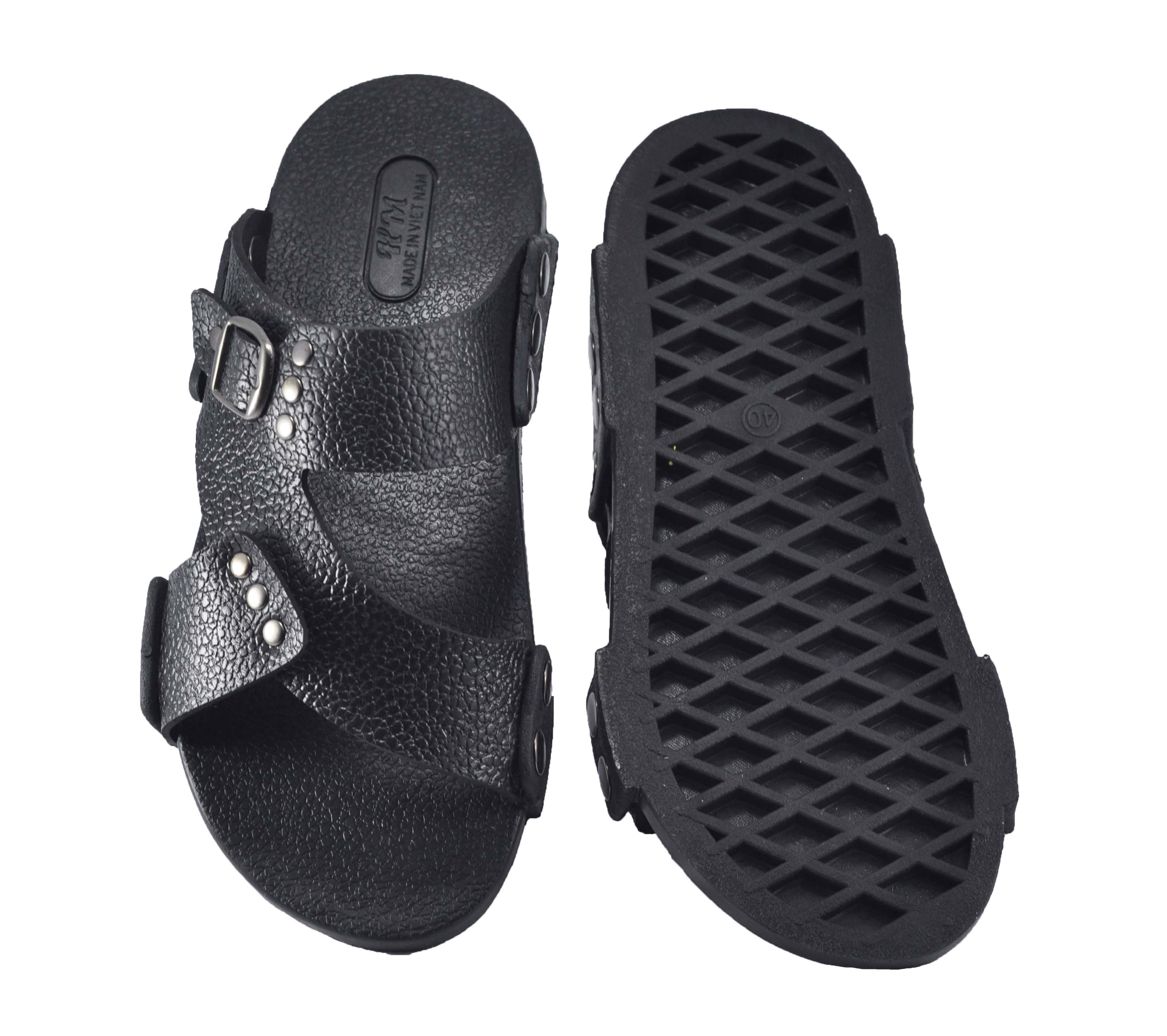 Dép cao su quai chéo HM - TCM-13 ( Đen)