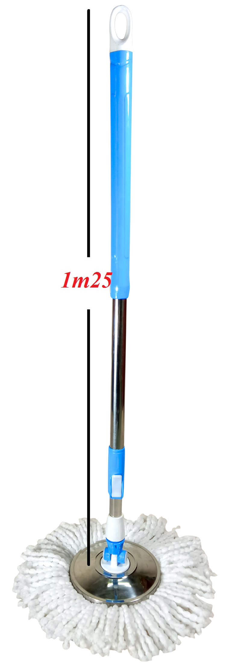 Cây Lau Nhà 360 Độ Đệ Nhất Phu Nhân Mâm Inox Thân To E113 + Bông Lau