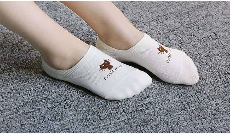 BEJIROG Women's Breathable Cotton No-Show Socks 5pcs, Assorted Colors